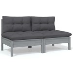 vidaXL Set mobilier grădină cu perne, 7 piese, lemn masiv de pin