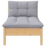 vidaXL Set mobilier grădină cu perne gri, 7 piese, lemn masiv de pin