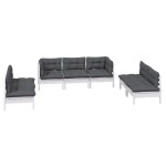 vidaXL Set mobilier grădină cu perne, 7 piese, lemn masiv de pin