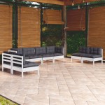 vidaXL Set mobilier de grădină cu perne, 8 piese, lemn masiv de pin vidaXL Set mobilier de grădină cu perne, 8 piese, lemn masiv de pin