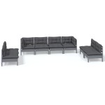 vidaXL Set mobilier de grădină cu perne, 8 piese, lemn masiv de pin vidaXL Set mobilier de grădină cu perne, 8 piese, lemn masiv de pin