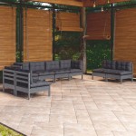 vidaXL Set mobilier de grădină cu perne, 8 piese, lemn masiv de pin vidaXL Set mobilier de grădină cu perne, 8 piese, lemn masiv de pin