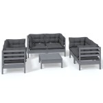 vidaXL Set mobilier grădină cu perne, 7 piese, lemn masiv de pin