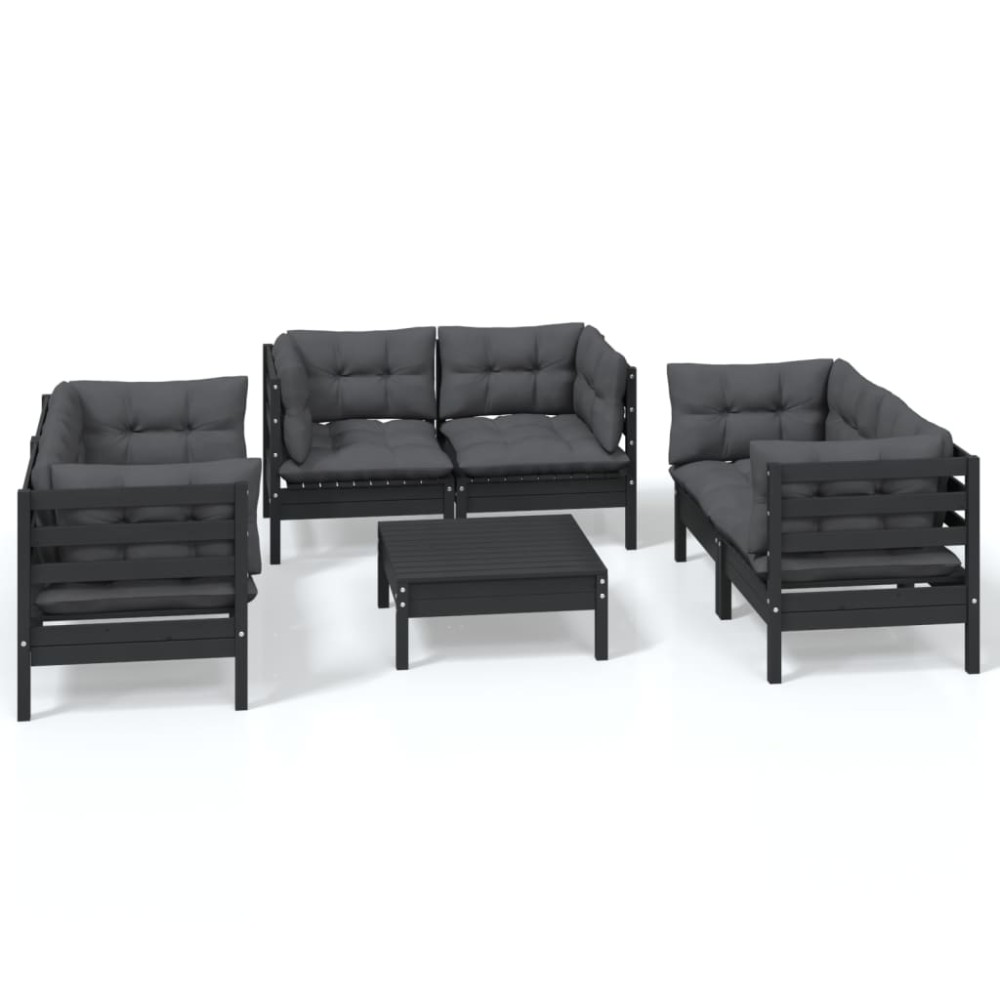 vidaXL Set mobilier grădină cu perne, 7 piese, lemn masiv de pin