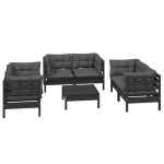 vidaXL Set mobilier grădină cu perne, 7 piese, lemn masiv de pin