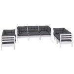 vidaXL Set mobilier grădină cu perne, 7 piese, lemn masiv de pin