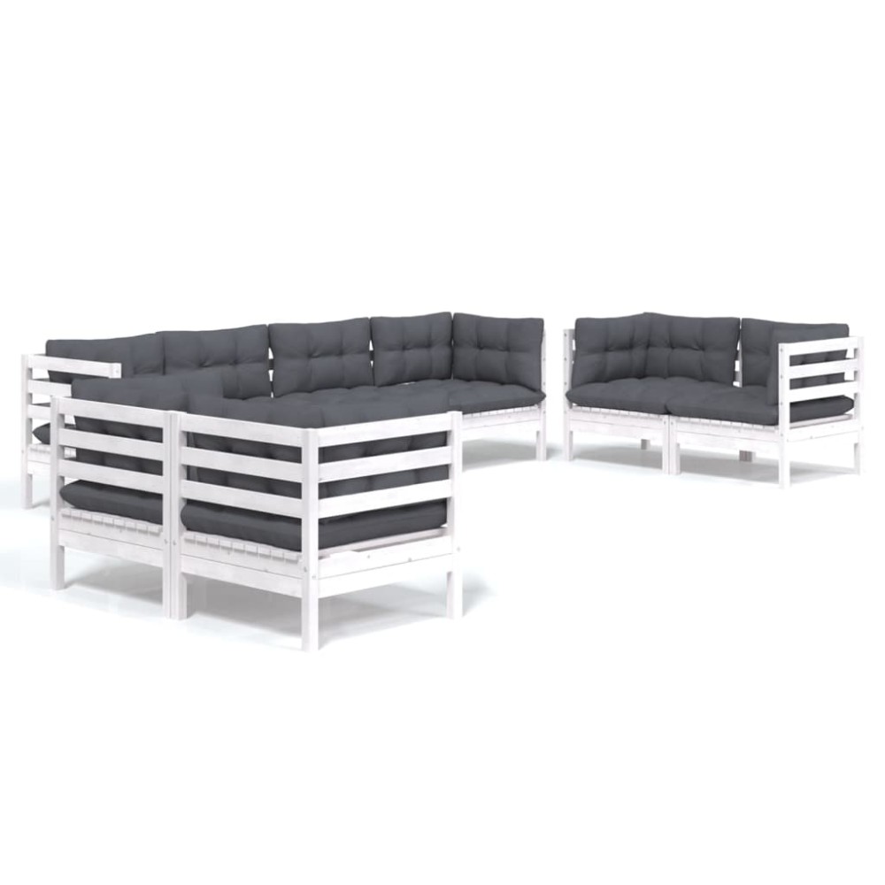 vidaXL Set mobilier de grădină cu perne, 8 piese, lemn masiv de pin