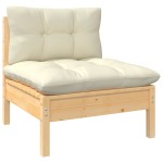 vidaXL Set mobilier grădină cu perne crem, 6 piese, lemn masiv de pin vidaXL Set mobilier grădină cu perne crem, 6 piese, lemn masiv de pin