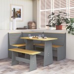 vidaXL Set mobilier bucătărie „REINE”, 3piese, maro miere&gri lemn pin vidaXL Set mobilier bucătărie „REINE”, 3piese, maro miere&gri lemn pin