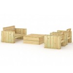 vidaXL Set mobilier de grădină, 4 piese, lemn de pin tratat vidaXL Set mobilier de grădină, 4 piese, lemn de pin tratat