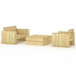 vidaXL Set mobilier de grădină, 3 piese, lemn masiv pin tratat vidaXL Set mobilier de grădină, 3 piese, lemn masiv pin tratat