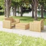 vidaXL Set mobilier de grădină, 3 piese, lemn masiv pin tratat vidaXL Set mobilier de grădină, 3 piese, lemn masiv pin tratat