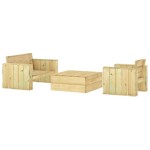 vidaXL Set mobilier de grădină, 3 piese, lemn masiv pin tratat vidaXL Set mobilier de grădină, 3 piese, lemn masiv pin tratat