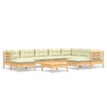 vidaXL Set mobilier grădină cu perne crem, 10 piese, lemn masiv de pin vidaXL Set mobilier grădină cu perne crem, 10 piese, lemn masiv de pin