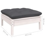 vidaXL Set mobilier grădină cu perne, 13 piese, alb, lemn masiv pin