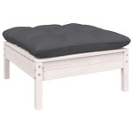 vidaXL Set mobilier de grădină cu perne, 9 piese, alb, lemn de pin vidaXL Set mobilier de grădină cu perne, 9 piese, alb, lemn de pin