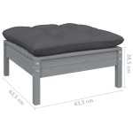 vidaXL Set mobilier de grădină cu perne, 9 piese, gri, lemn de pin vidaXL Set mobilier de grădină cu perne, 9 piese, gri, lemn de pin