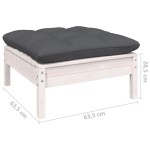 vidaXL Set mobilier grădină cu perne, 12 piese, alb, lemn de pin vidaXL Set mobilier grădină cu perne, 12 piese, alb, lemn de pin