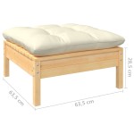 vidaXL Set mobilier grădină cu perne crem, 10 piese, lemn masiv de pin vidaXL Set mobilier grădină cu perne crem, 10 piese, lemn masiv de pin