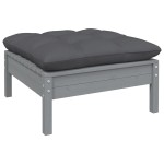 vidaXL Set mobilier grădină cu perne, 7 piese, gri, lemn masiv de pin