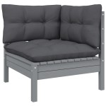 vidaXL Set mobilier relaxare de grădină & perne 12 piese gri lemn pin vidaXL Set mobilier relaxare de grădină & perne 12 piese gri lemn pin