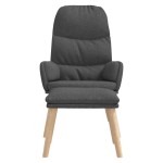vidaXL Scaun de relaxare cu taburet, gri închis, textil vidaXL Scaun de relaxare cu taburet, gri închis, textil