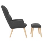 vidaXL Scaun de relaxare cu taburet, gri închis, textil vidaXL Scaun de relaxare cu taburet, gri închis, textil