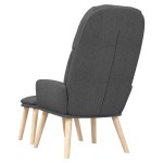 vidaXL Scaun de relaxare cu taburet, gri închis, textil vidaXL Scaun de relaxare cu taburet, gri închis, textil