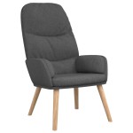 vidaXL Scaun de relaxare cu taburet, gri închis, textil vidaXL Scaun de relaxare cu taburet, gri închis, textil