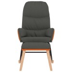 vidaXL Scaun balansoar cu taburet, gri închis, textil