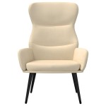 vidaXL Scaun de relaxare cu taburet, crem, textil vidaXL Scaun de relaxare cu taburet, crem, textil