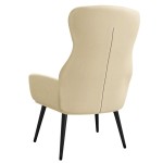 vidaXL Scaun de relaxare cu taburet, crem, textil vidaXL Scaun de relaxare cu taburet, crem, textil