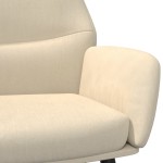 vidaXL Scaun de relaxare cu taburet, crem, textil vidaXL Scaun de relaxare cu taburet, crem, textil