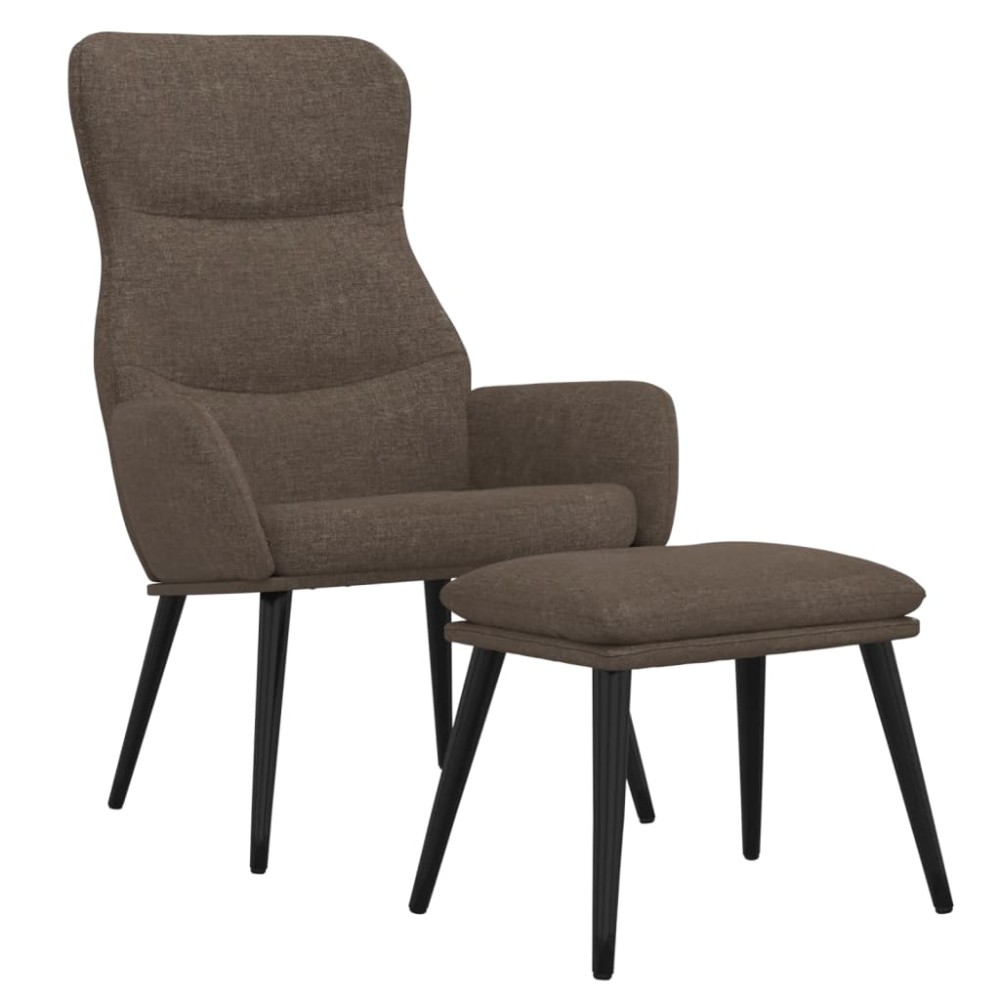 vidaXL Scaun de relaxare cu taburet, gri taupe, textil