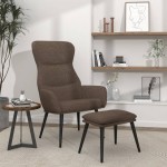 vidaXL Scaun de relaxare cu taburet, gri taupe, textil vidaXL Scaun de relaxare cu taburet, gri taupe, textil