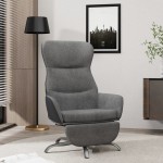 vidaXL Scaun de relaxare cu taburet, gri închis, material textil vidaXL Scaun de relaxare cu taburet, gri închis, material textil
