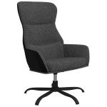 vidaXL Scaun de relaxare cu taburet, gri închis, material textil vidaXL Scaun de relaxare cu taburet, gri închis, material textil