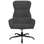 vidaXL Scaun de relaxare cu taburet, gri închis, material textil vidaXL Scaun de relaxare cu taburet, gri închis, material textil