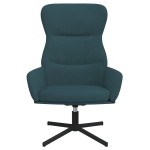 vidaXL Scaun de relaxare cu taburet, albastru, catifea vidaXL Scaun de relaxare cu taburet, albastru, catifea