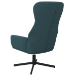 vidaXL Scaun de relaxare cu taburet, albastru, catifea vidaXL Scaun de relaxare cu taburet, albastru, catifea