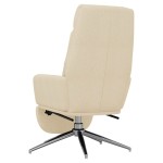 vidaXL Scaun de relaxare cu taburet, crem, material textil vidaXL Scaun de relaxare cu taburet, crem, material textil