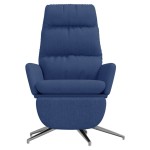 vidaXL Scaun de relaxare cu taburet, albastru, catifea vidaXL Scaun de relaxare cu taburet, albastru, catifea