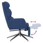 vidaXL Scaun de relaxare cu taburet, albastru, catifea vidaXL Scaun de relaxare cu taburet, albastru, catifea