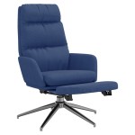 vidaXL Scaun de relaxare cu taburet, albastru, catifea vidaXL Scaun de relaxare cu taburet, albastru, catifea