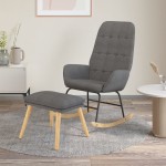 vidaXL Scaun balansoar cu taburet, gri deschis, textil vidaXL Scaun balansoar cu taburet, gri deschis, textil