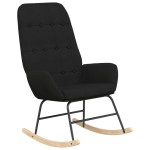 vidaXL Scaun balansoar cu taburet, Negru, material textil vidaXL Scaun balansoar cu taburet, Negru, material textil