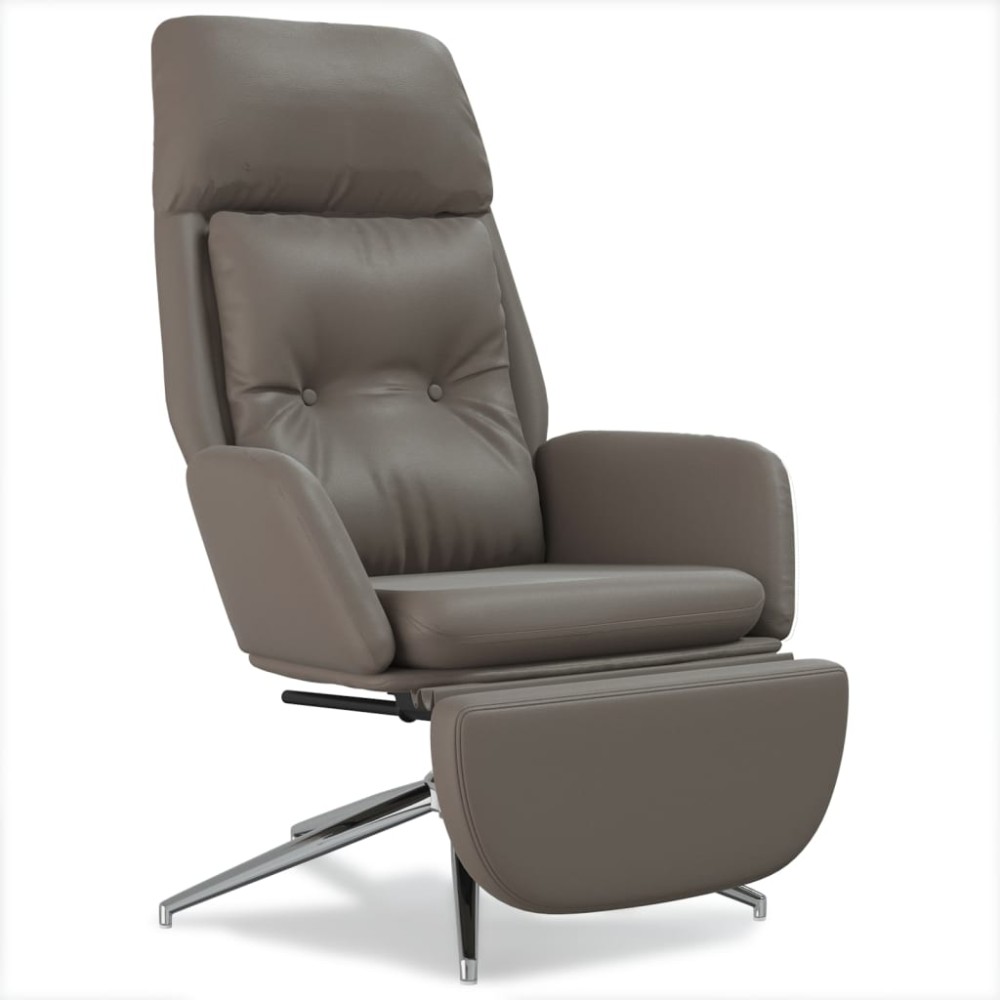 vidaXL Scaun relaxare cu taburet maro piele naturală/piele ecologică