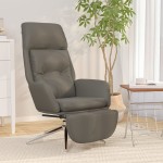 vidaXL Scaun relaxare cu taburet maro piele naturală/piele ecologică vidaXL Scaun relaxare cu taburet maro piele naturală/piele ecologică