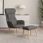 vidaXL Scaun de relaxare cu taburet, gri deschis, textil vidaXL Scaun de relaxare cu taburet, gri deschis, textil
