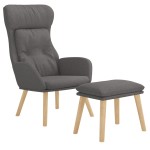 vidaXL Scaun de relaxare cu taburet, gri deschis, textil vidaXL Scaun de relaxare cu taburet, gri deschis, textil